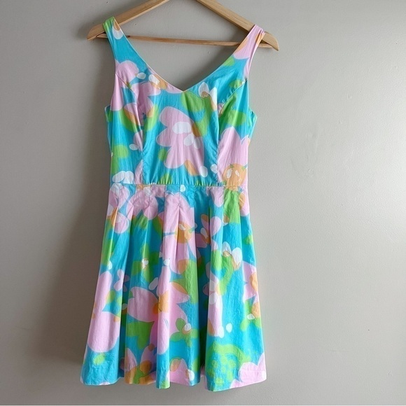 Lilly Pulitzer Lexington Fit & Flare Mini Dress in Shorely Blue Mojo, Size 0 - Picture 2 of 11